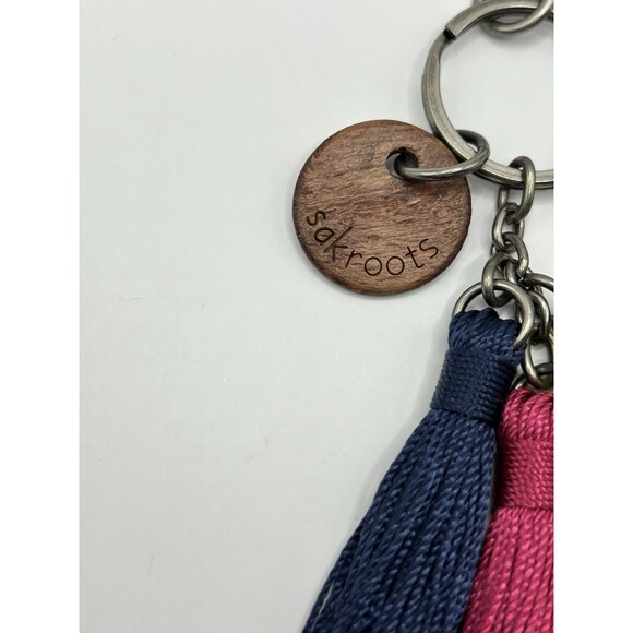 Sakroots Pewter Multicolor Enamel Owl Bag Charm Keychain with Tassels - Picture 4 of 11